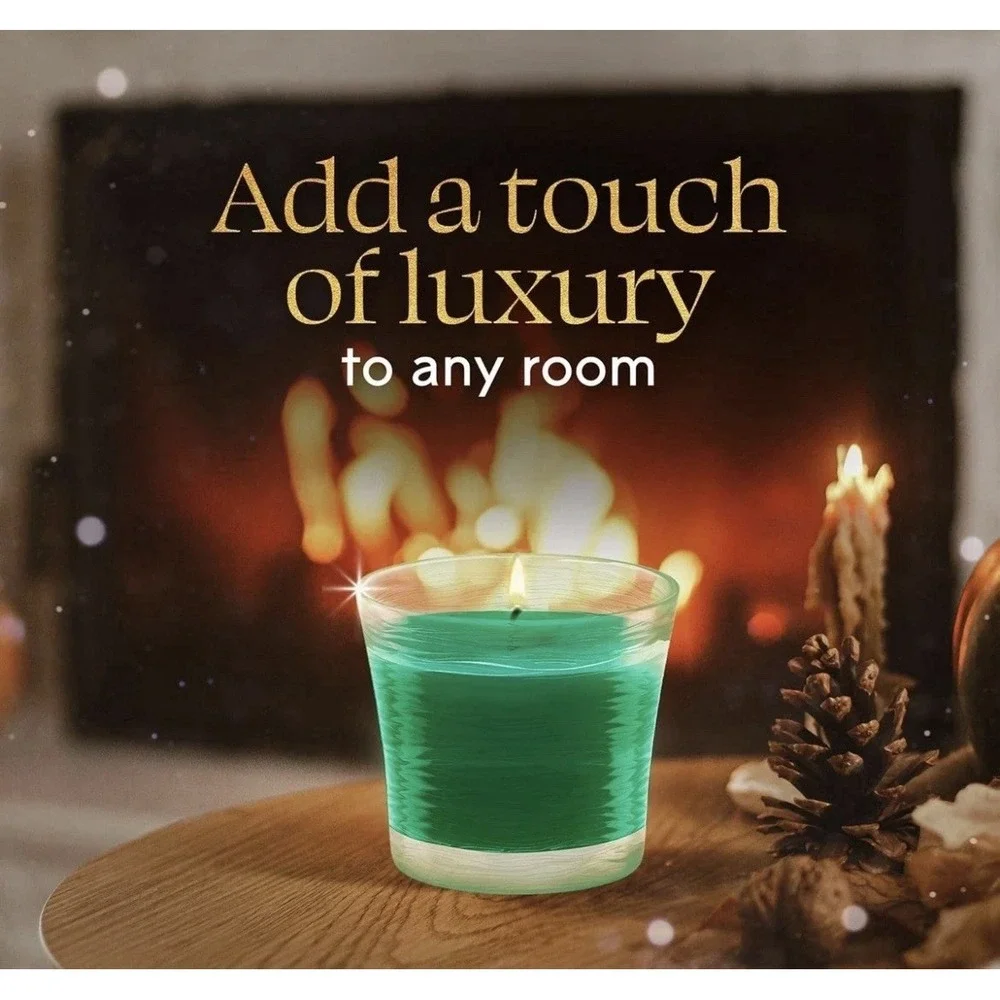 2-2 Pk Balsam & Spruce Scented Wick‎ Glass Jar Candle, Air Freshener